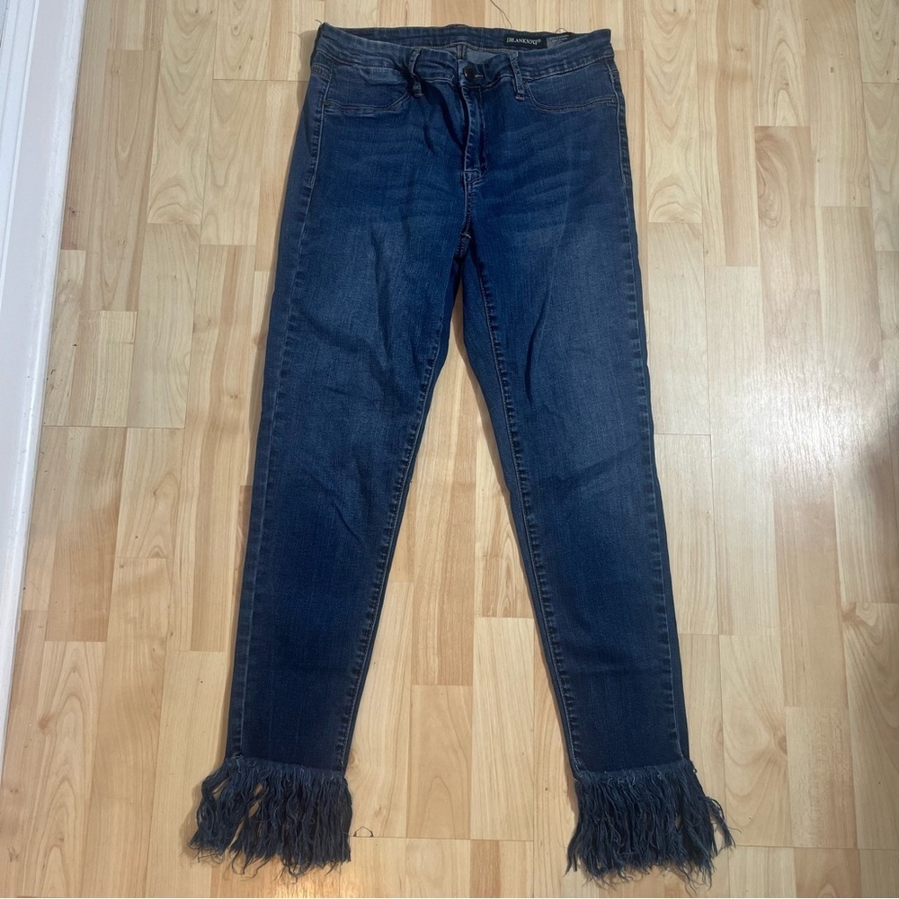 Blank NYC Women’s Dark Wash Skinny Fringe Denim Jeans Size 29